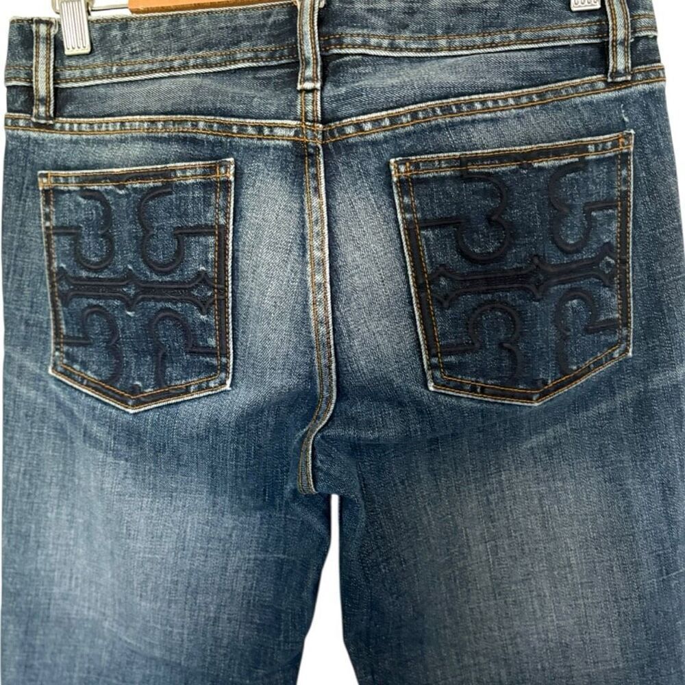 Tory Burch Classic Tory Boot Jean Size 28 Medium Wash - Picture 5 of 7